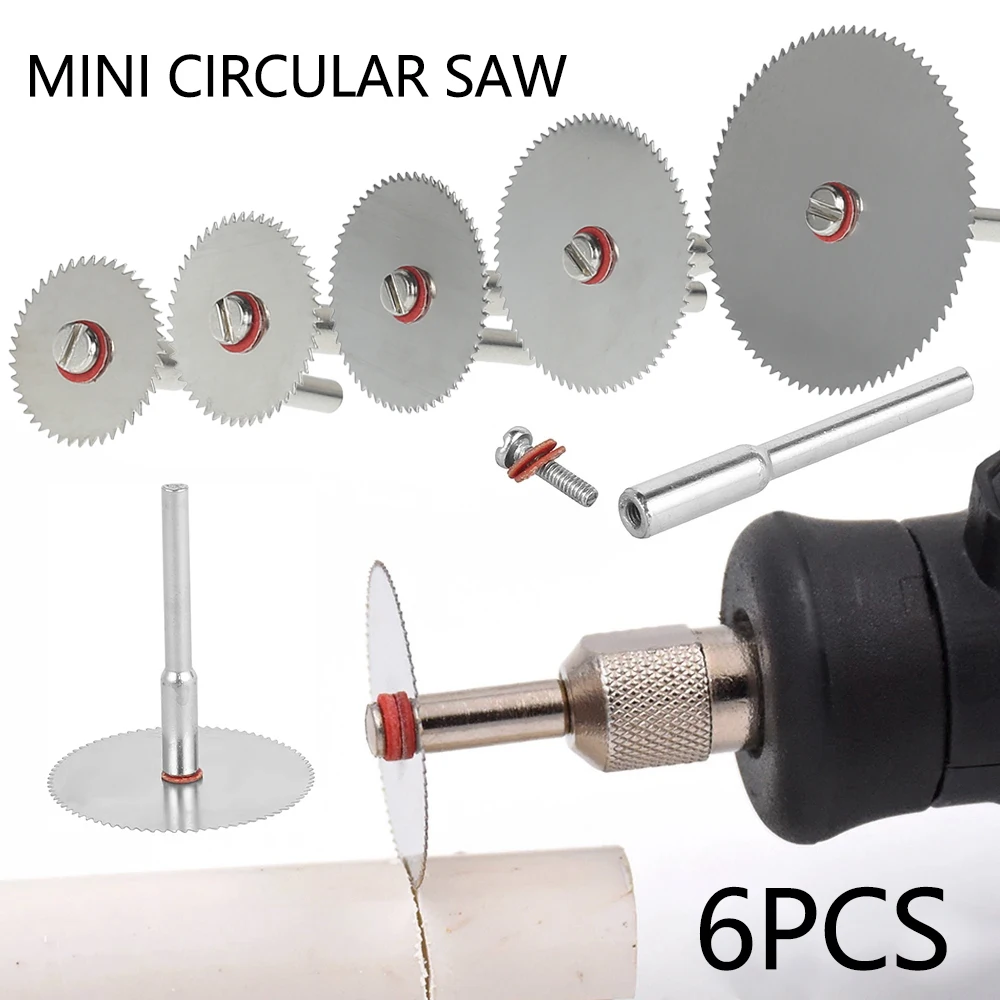 회전 도구용 2.35mm 맨드릴 스테인레스 스틸 커팅 디스크 커터가 포함된 5개 미니 원형 톱날 세트 - 16/18/22/25/32mm