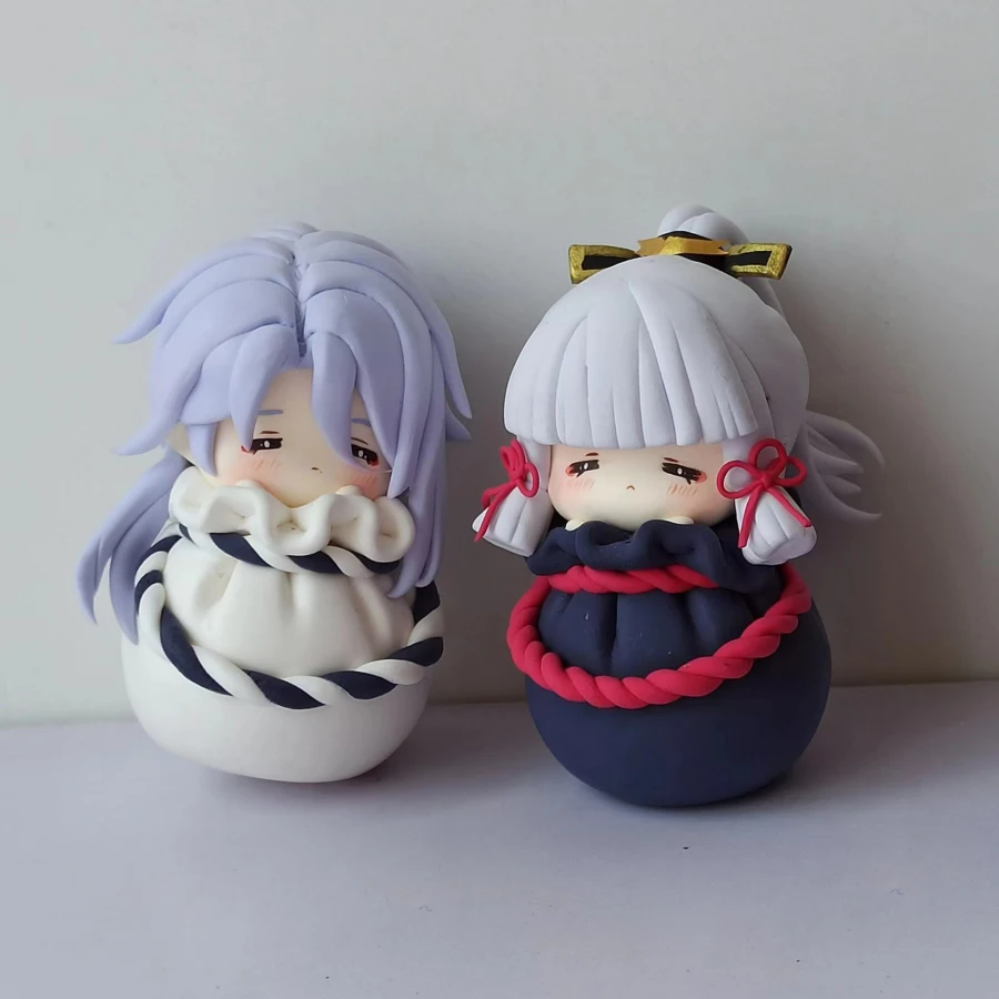 Game Impact Keadehara Kazuha Steamed Stuffed Bun Shape 7cm Anime Figure Kawaii Toy Q Figural Clay Making Model Gift Keychains