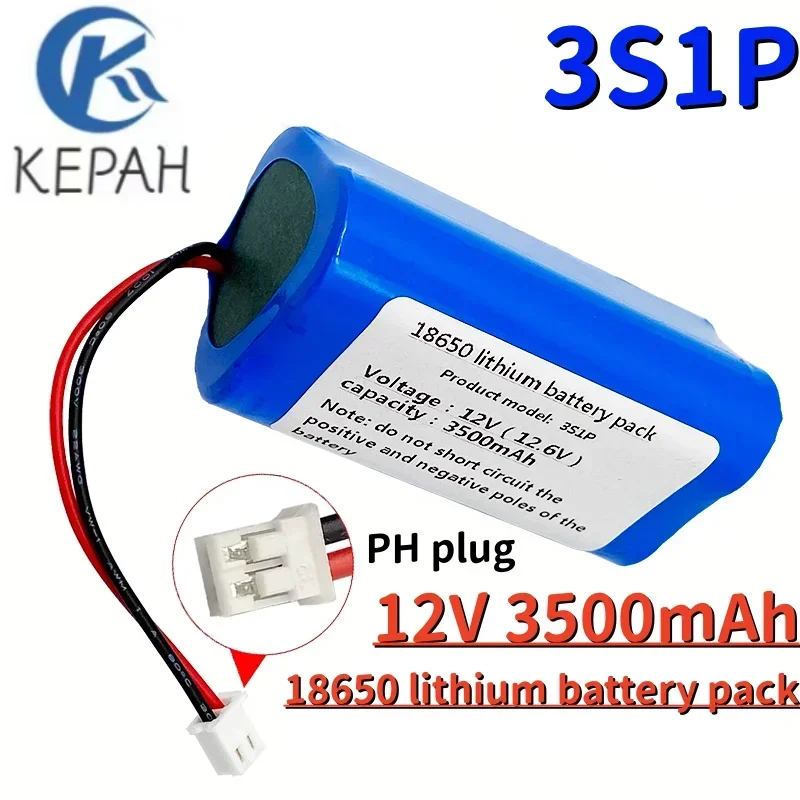 

12V3S1P 3500mAh 3A 18650 lithium battery suitable for speaker flashlight GPS instrument panel gun rechargeable built-in BMS