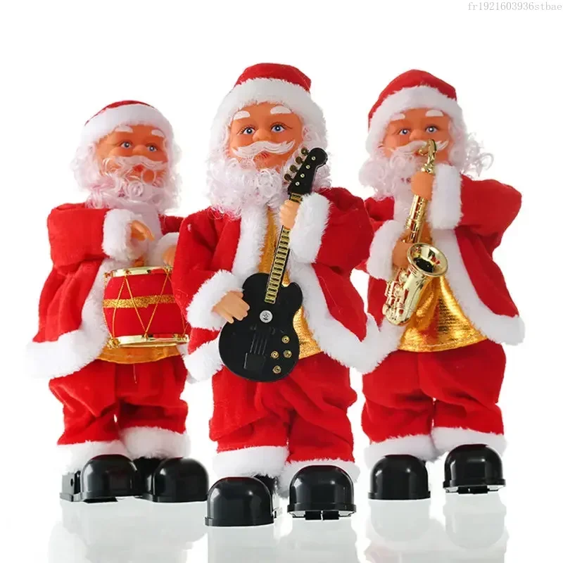 Creative Christmas Electric Santa Claus Singing Dancing Musical Instrument New Year Gift for Children Toy Navidad Xmas Decor U3