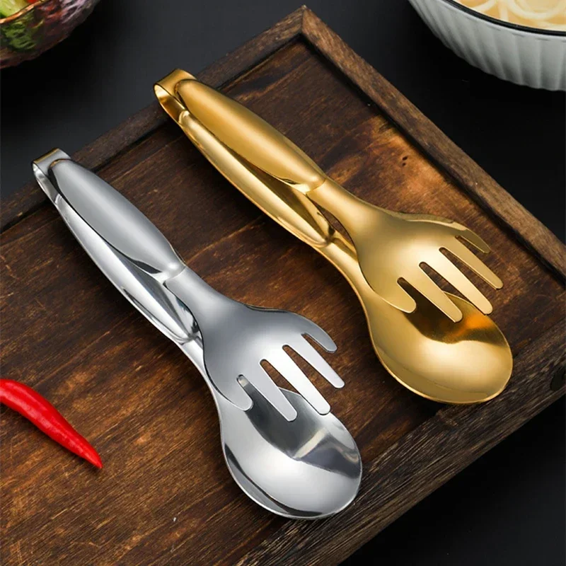 Non-Slip Stainless Steel Food Tongs Meat Salad Bread Serving Tongs BBQ Meat Bread Clip Kitchen Accessories Cooking Utensils