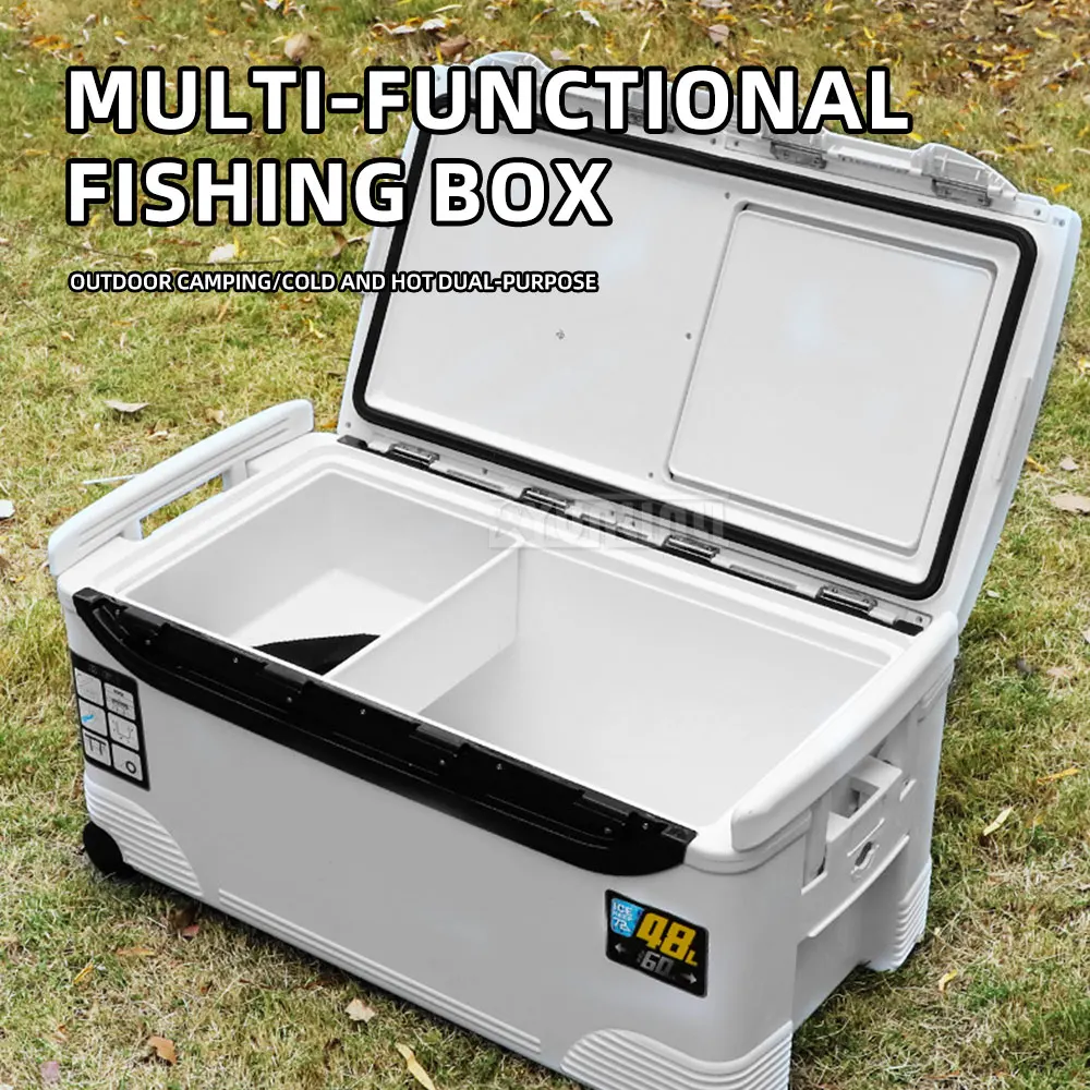 Fishing refrigerator with thick insulation, live bait box, outdoor storage box,complete set of marine fishing boxes for vehicles