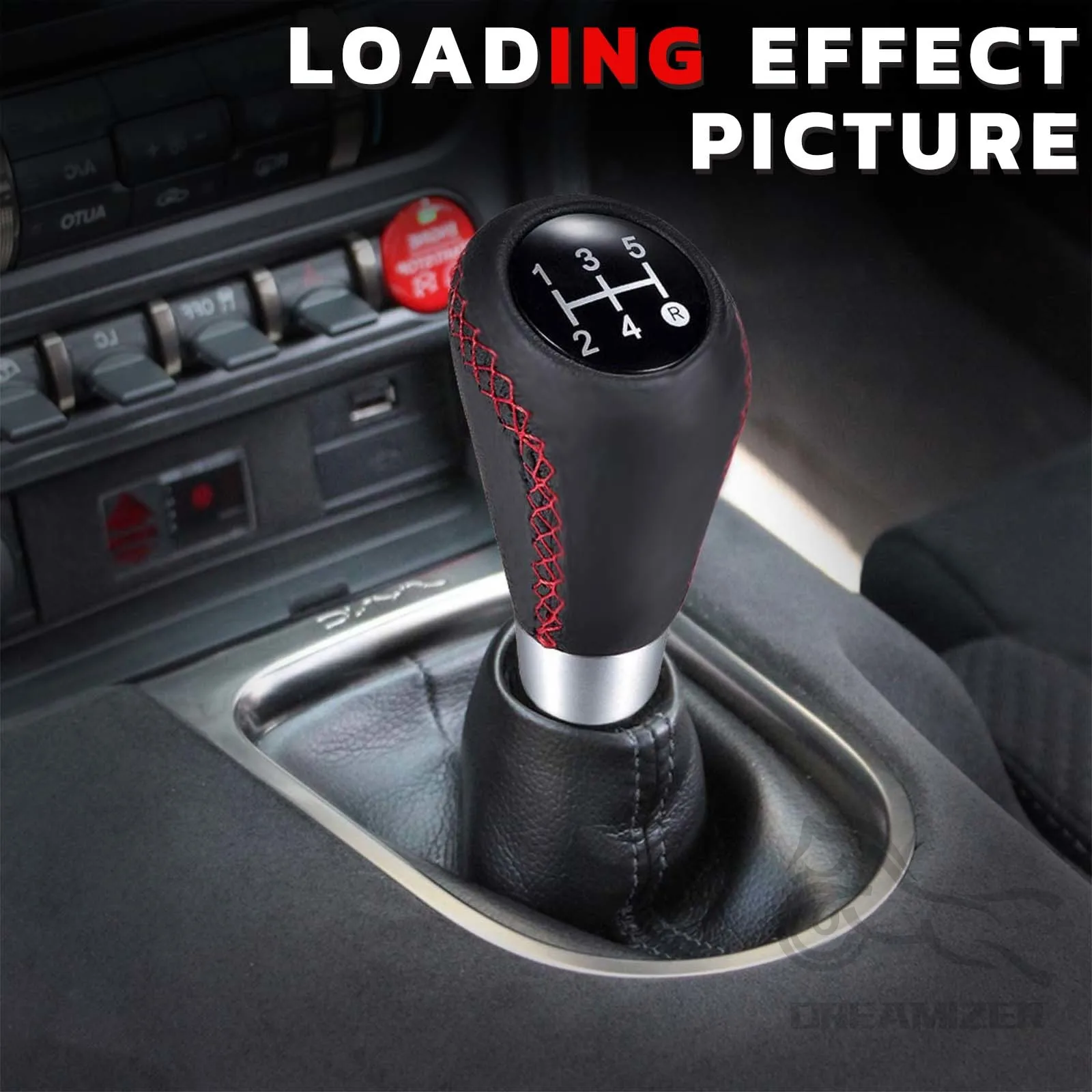 Universal 5 Speed Gear Shift Knob Shifter Lever Handle Stick PU Leather Auto Accessories For All Manual Car Interior Accessories