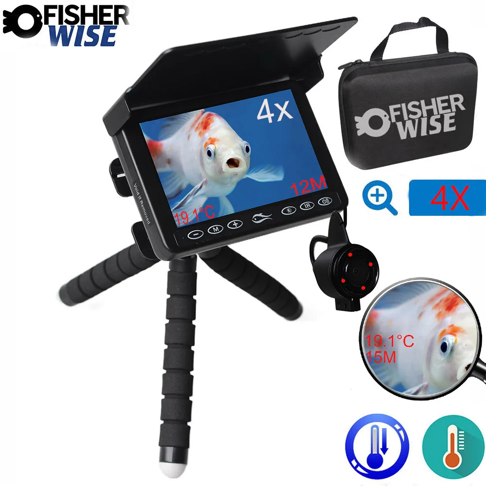 

New 4.3inch AHD1080P Depth Temperature Display Underwater Finder Fishing Camera Video camera kit with 30m cable