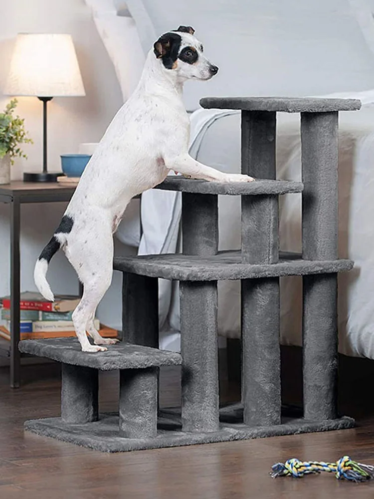 سلالم الكلاب خطوات تيدي سلم الحيوانات الأليفة الصغيرة كلب القط على أريكة تتحول لسلم صغير قابل للطي