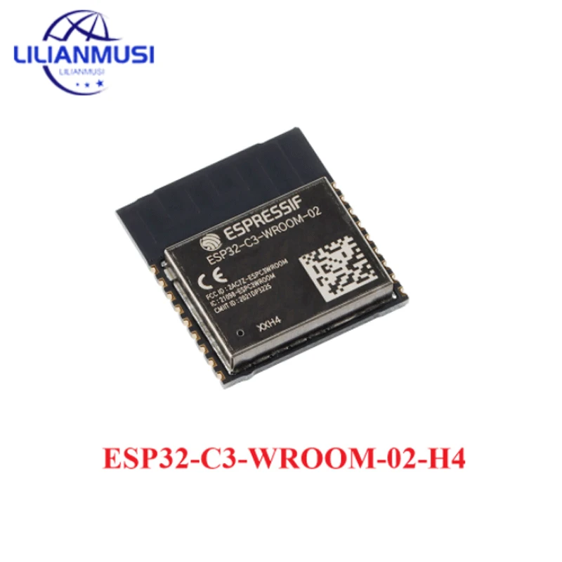 100pcs ESP32-C3-WROOM-02 ESP32 ESP32-C3 WROOM 02 N4 H4 2.4GHz BLE 5.0 WiFi+Bluetooth-compatible Wireless Module