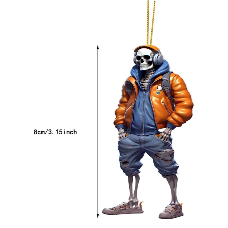 Eye catching Skeleton Figurines Cool Skul Pendant for Halloween Decoration and Car Ornament Dropship