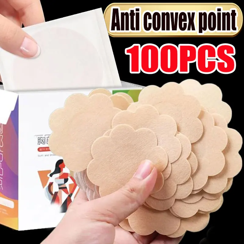 100pcs Cloth Nipple Cover Teat Hide Women Nipple Pasties Piece Breast Petals Invisible Bra Padding Chest Sticker Patch Covers