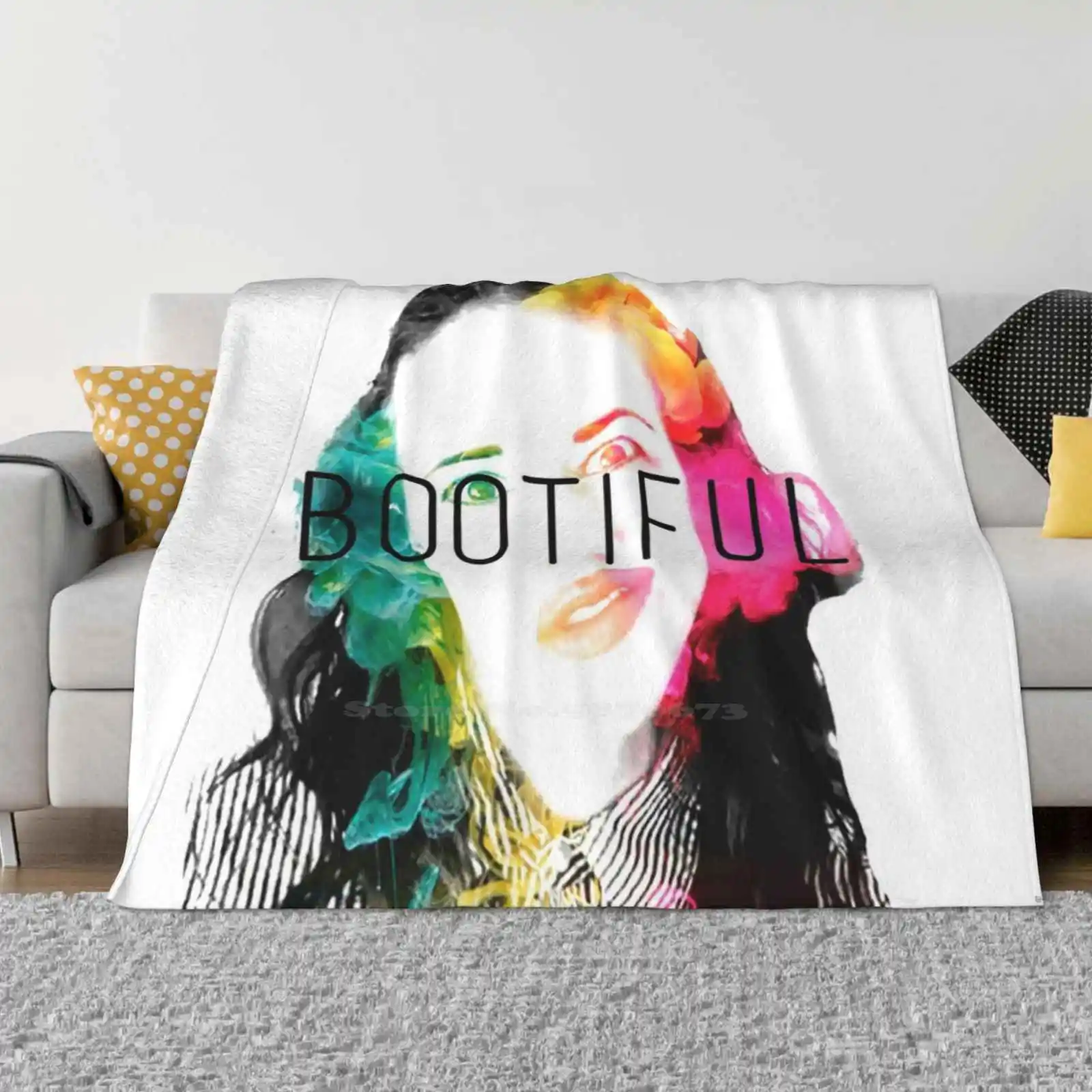 Bootiful Top Quality Comfortable Bed Sofa Soft Blanket Singing Colorful Bootiful Beautiful Red Lipstick