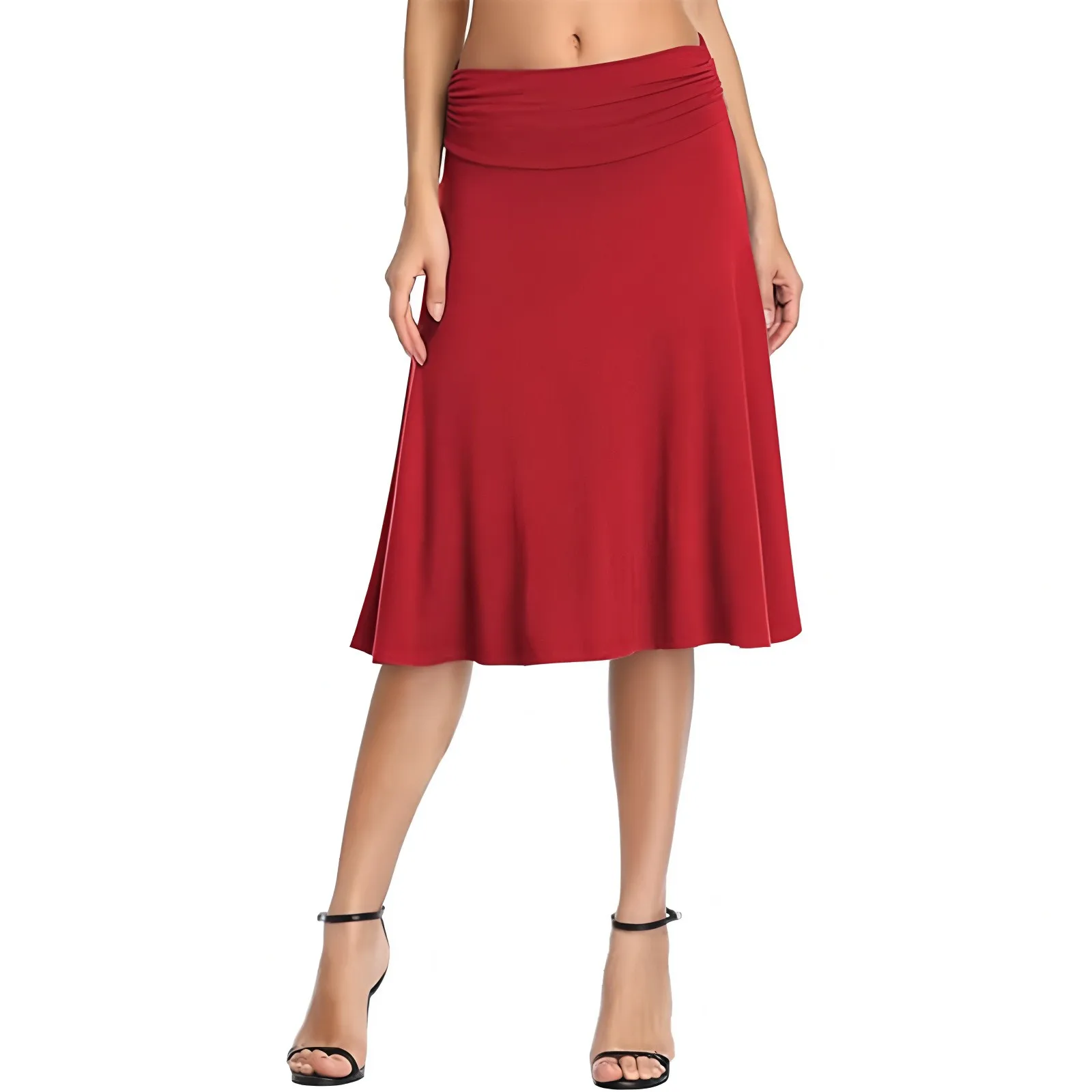 

Short Skirts Women'S Clothing Trend 2025 Women'S Fashionable Casual Solid Color Pleated Skirt With Elastic Waist Skirt