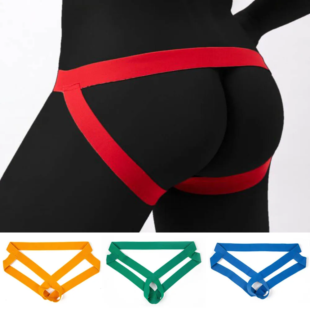 New Hollow Men G-String Pouch Jock Strap Mention Ring Push Up Breathable Thong Booster Bandage Enhancer Ball Lifter Underwear