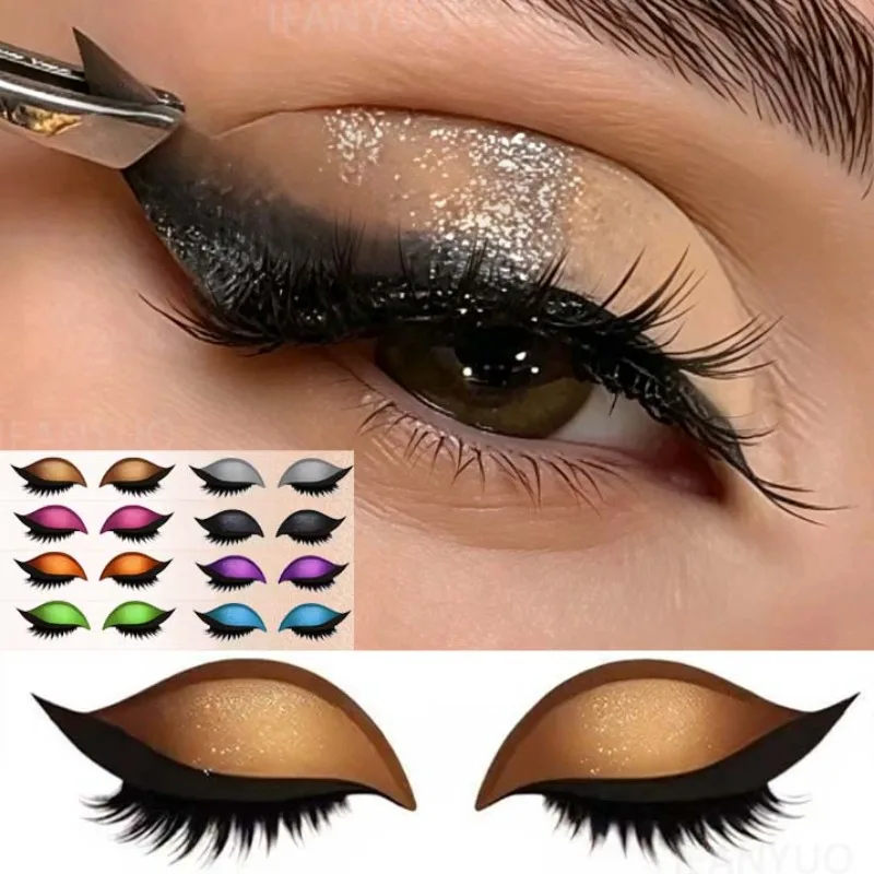 1/2 Pair Reusable Lazy Eye Shadow Eyelash Patch 2-In-1 Eyes Makeup Sticker With False Lashes &Eyeshadow Waterproof Cosmetic Tool