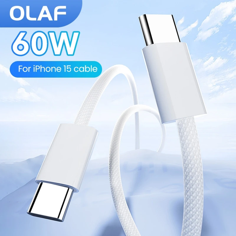 Elough PD Double Head Type c Fast Charging Cable Braided Wire Data Cable Suitable for Iphone15 Pro IPad Huawei Charging Cable