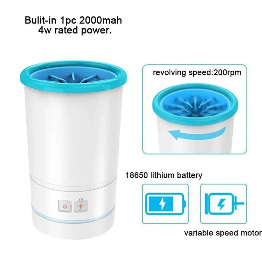 

Pet Foot Cleaning Cup Quickly Wash Low Noise Dog Cat Washer Paw Cleaner 3.7V Automatic Electric Portable Pet Cleaner Accessories