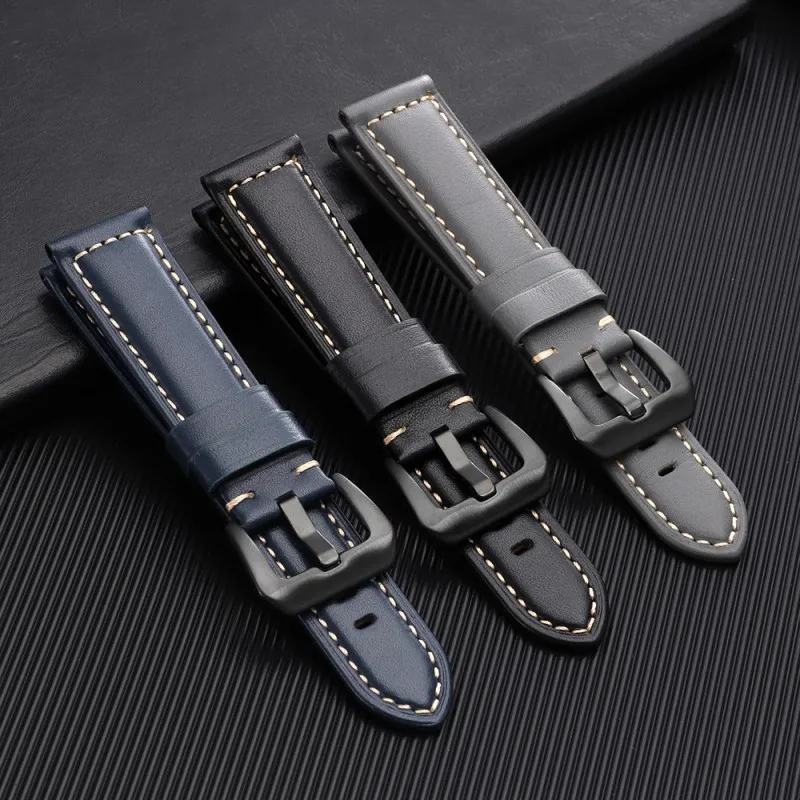 

18mm 20mm 22mm 24mm High Quality Soft Cowhide Leather Watch Strap for Universal Waterproof Watch Band Accessories with Tool