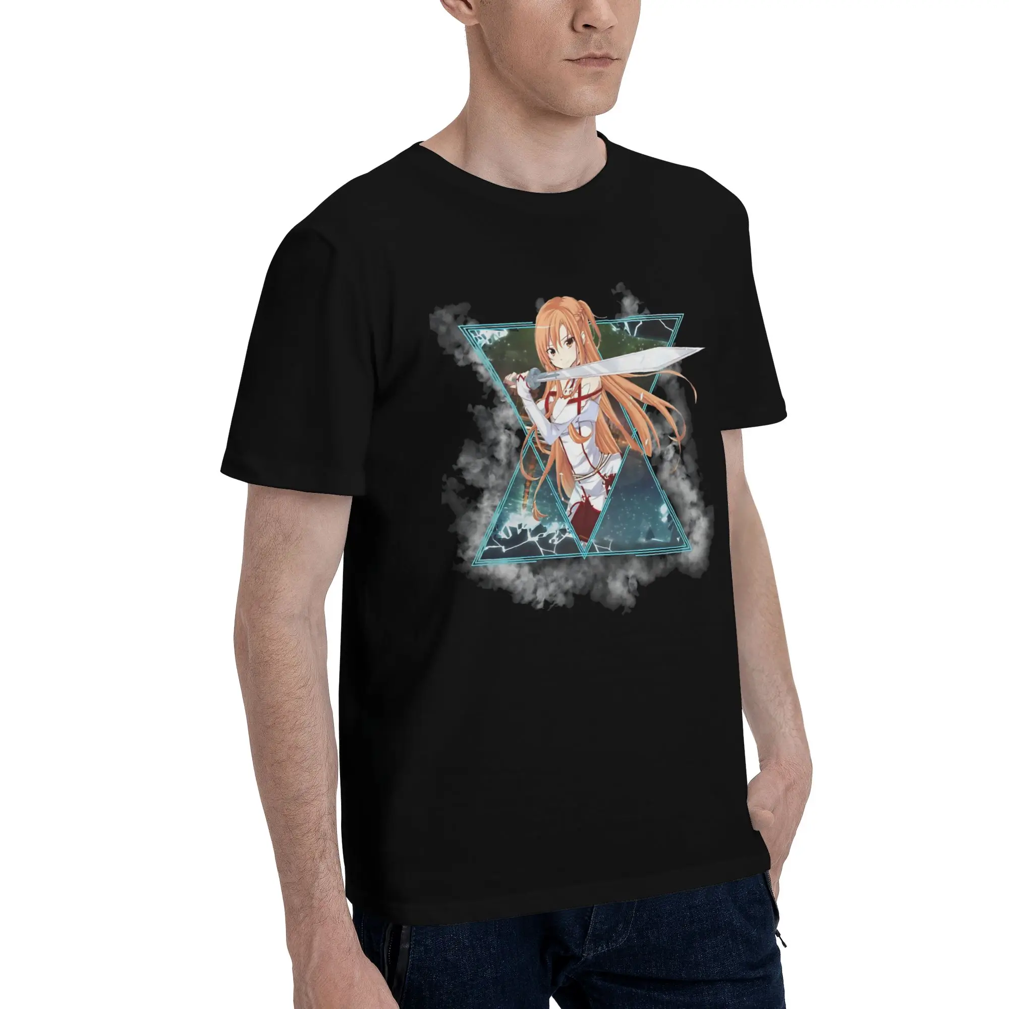 Sword Art Online  Graphic 100% Cotton T-Shirt Bandai SAO Tops Tees For Men