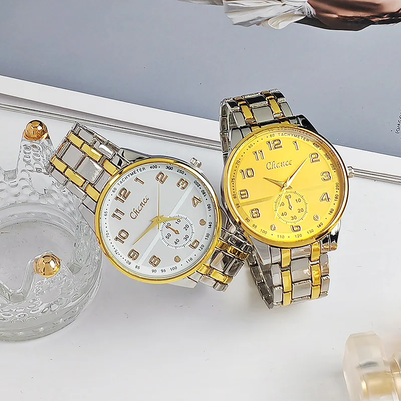 Casual Men's Quartz Watch Steel Band Male Business Wristwatch Digital Scale Function Daily Wear Watch For Outdoor Work Business