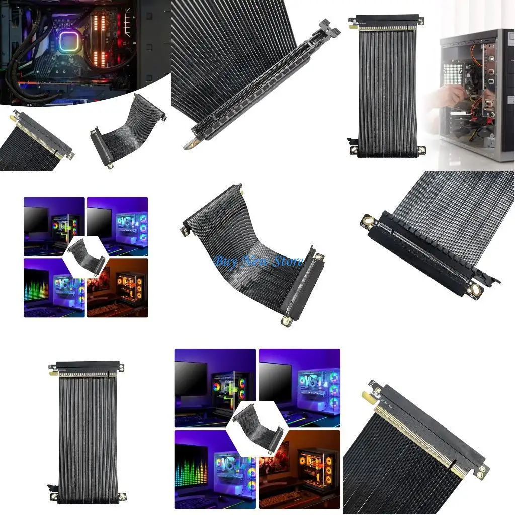 

20CE тонко удлинительный кабель PCIE5.0 X16 Gen 5 для установки графического процессора спиной к спине