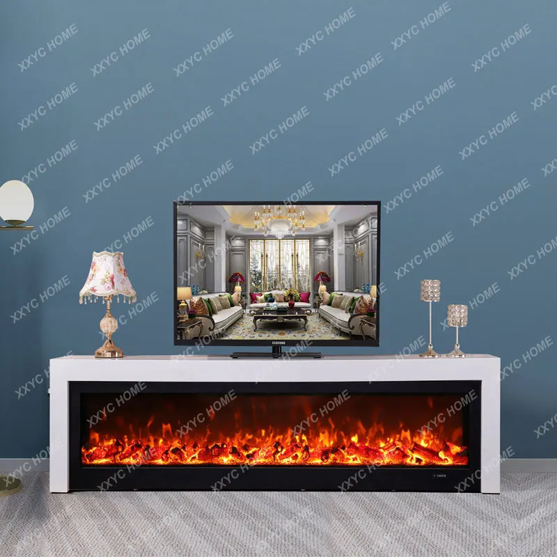 AA light luxury solid wood modern simple TV cabinet electronic fireplace living room simulation heating furnace