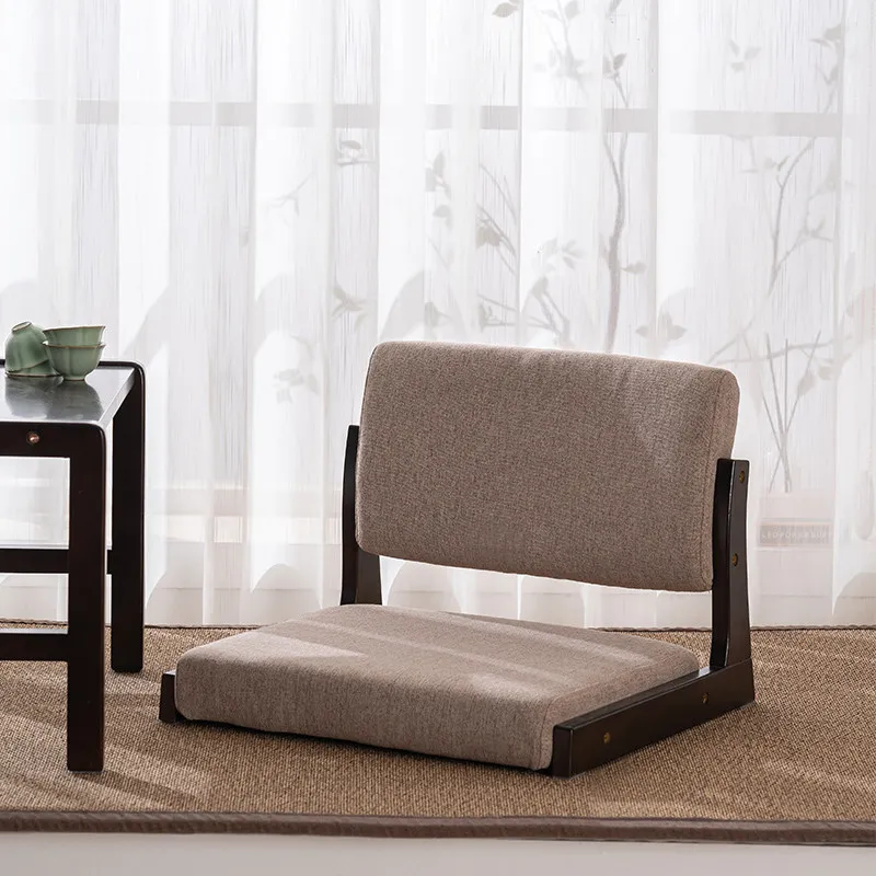 

Japanese-style solid wood tatami single bay window seat backrest chair and room without armrest backrest bed