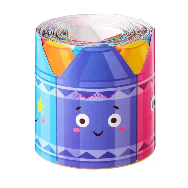 Pencil Pattern Border Trim Wall Sticker 32.8ft Long Bulletin Board Border Sticker for Chalkboard Notice Board Decoration 