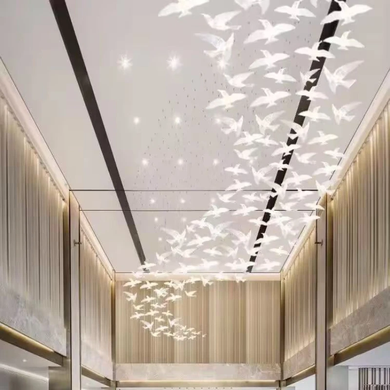 Postmodern style Birds Crystal Artistic creativity chandelier,lustre Ceilin Decoration Indoor long