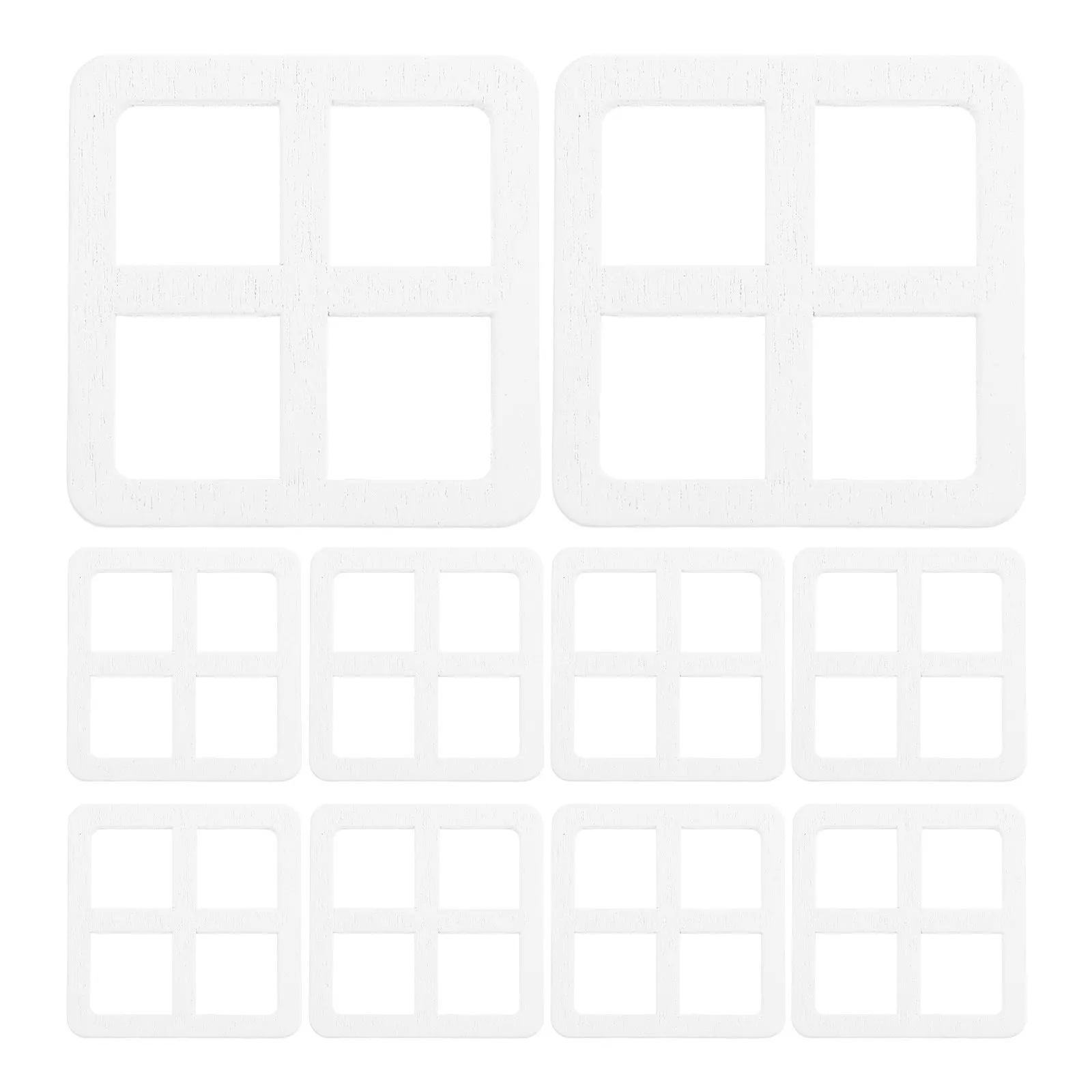 

10Pcs Miniature Wooden Windows for Dollhouse Furniture Realistic Four-Grid Design Sturdy Wood Craft Decoration Miniature Layout