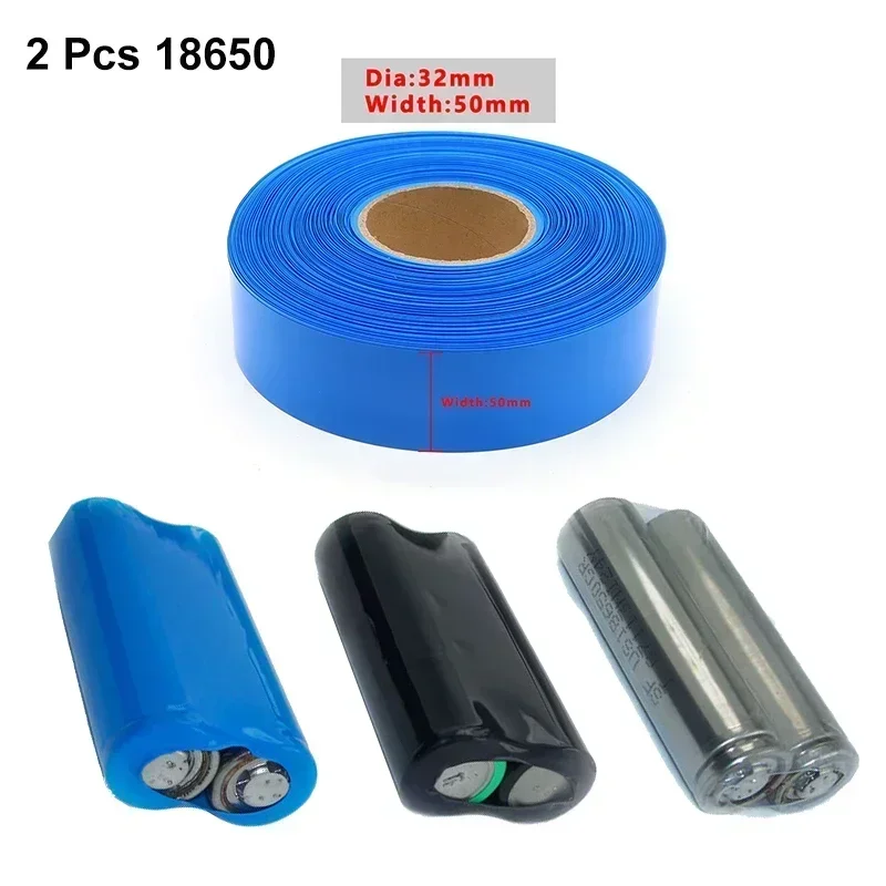 2/5/20M Width 50~103mm Battery Wraps 18650 Pack PVC Heat Shrink Tube Insulated Lithium Case Cable Sleeve Shrink Film Wrap