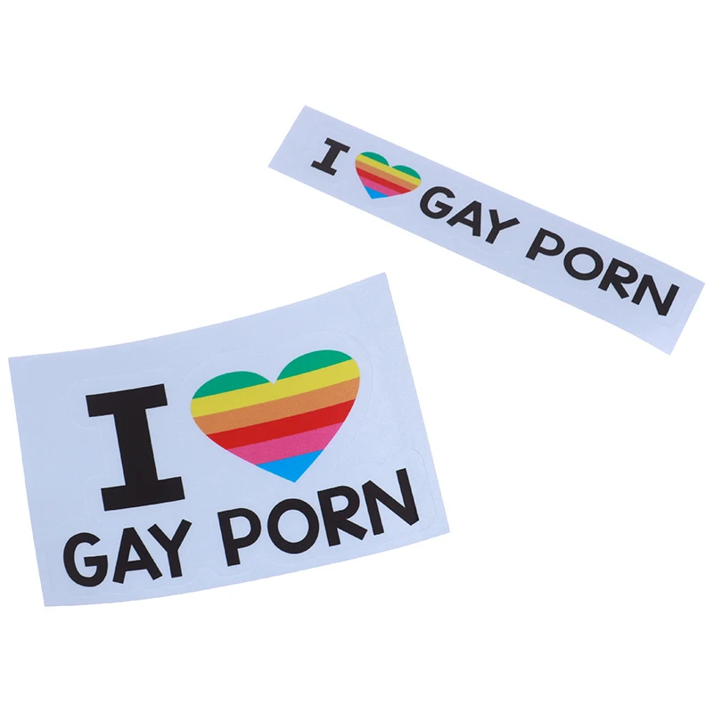 I LOVE GAY PORN Car Sticker Funny LGBTQ Rainbow Decoration Stickers Warning Reflective Decal Personality Trunk Bumper Sticker view 5