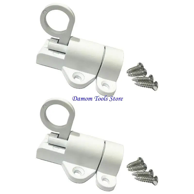 57BE 2Pcs High Strength Latches Window Gate Security Pull Rings Automatic Latches Lock Door Hardware Easy to Use