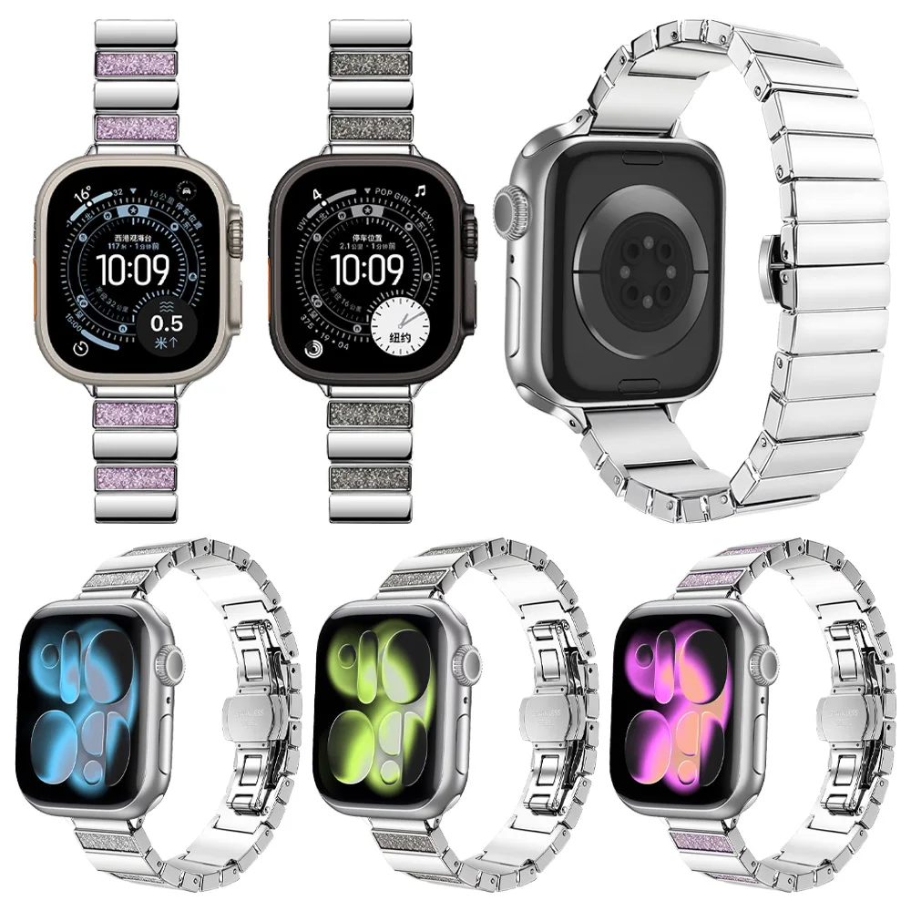 Women Metal Bracelet For Apple Watch 11 10 46mm 42mm/9 8 7 6 SE 45mm 41mm 44mm 40mm Advanced Strap Band iWatch Ultra 3 2 1 49mm
