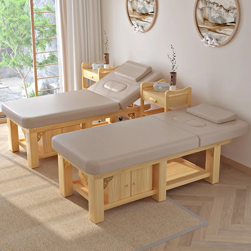 Cama da beleza da madeira maciça com furo para o uso home, Cama da terapia do salão de beleza, Cama do corpo da pestana