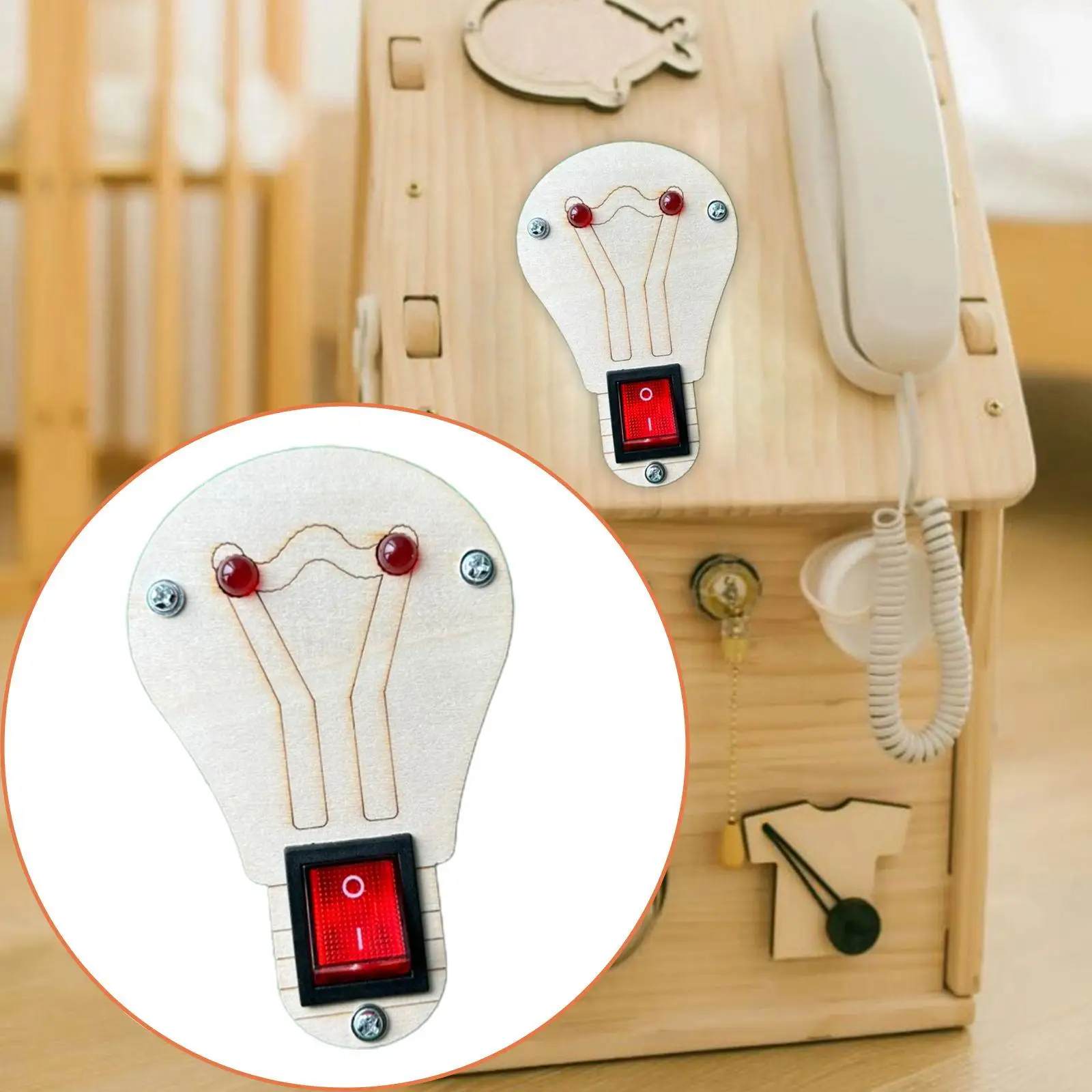 Drukke Board Diy Accessoire Ontwikkelingsmotor Skill Led Switch Kleuters