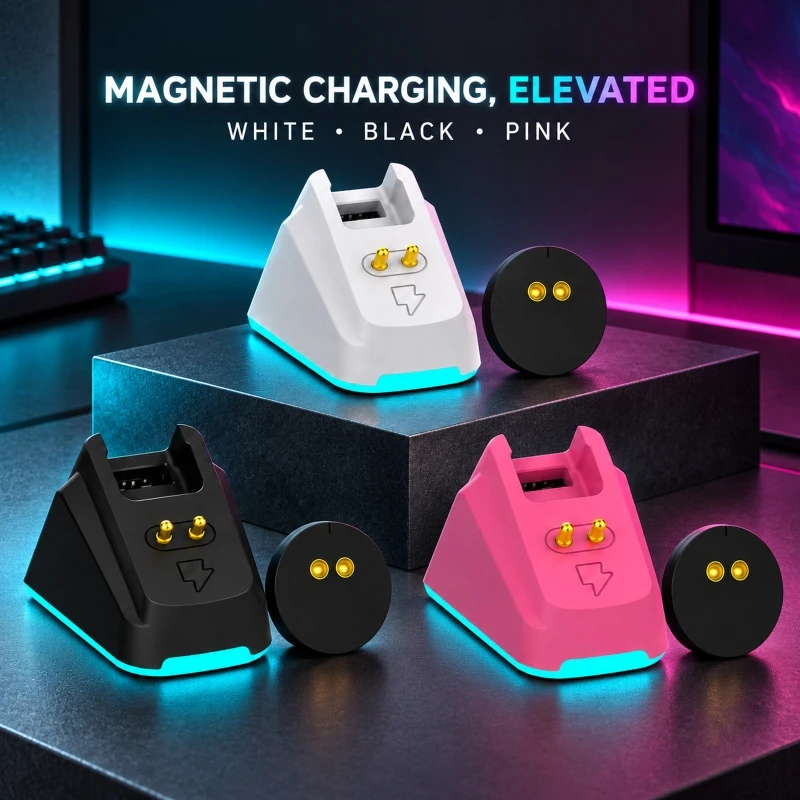 Wireless Mouse Charging Dock for G903 and G502 Models Compatible, Raised Contact Station with Included Charging Cable K1KF