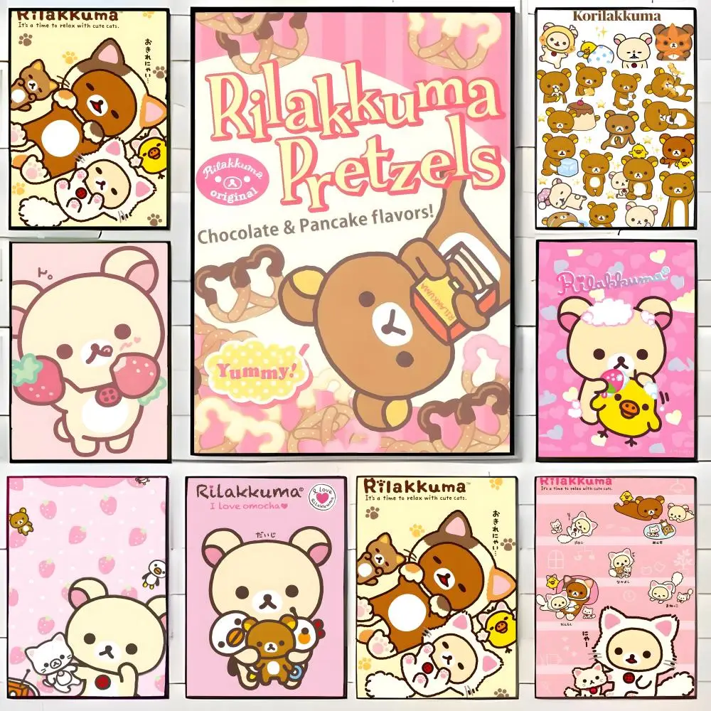 a-Anime c-Cute c-Cartoon R-Rilakkuma Poster Wall Art Print Decorative Mural Home Decor Gift Unframed