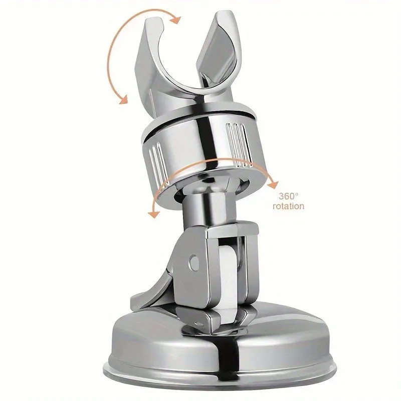 حامل رأس دش قابل للتعديل - حامل كوب شفط قوي، بدون دعامة ذراع دش مثقاب للبخاخ المحمول، تركيب جدار الحمام