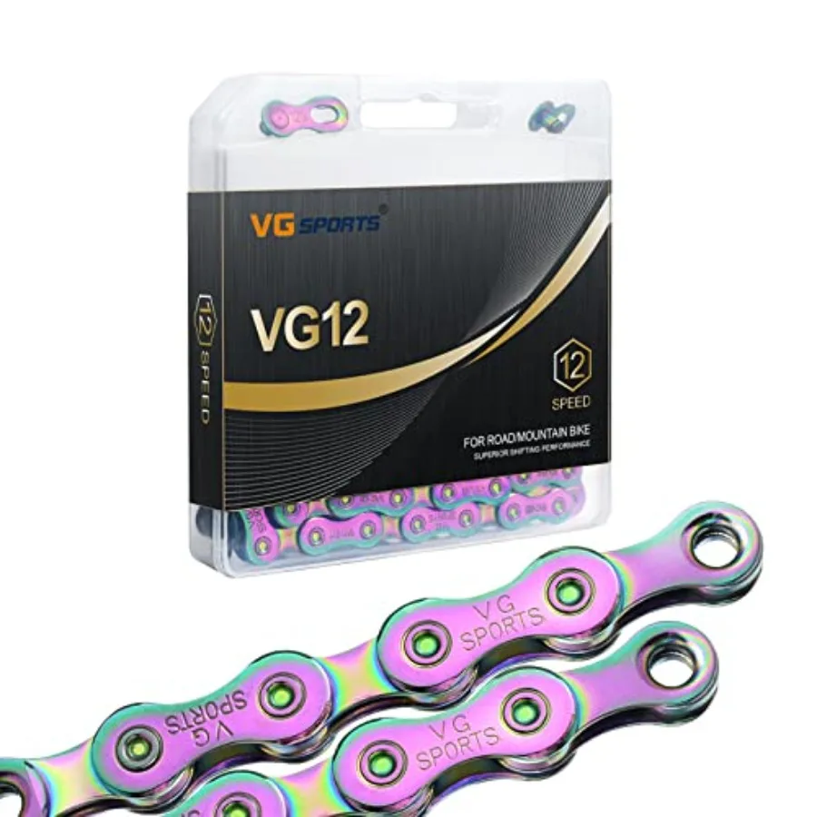 

12 Speed Bike ChainFull Hollow Ultra Light Bicycle Chain Suitable for Moutanin Bike Road Bike 1/2 x 11/128 Inch 126Links