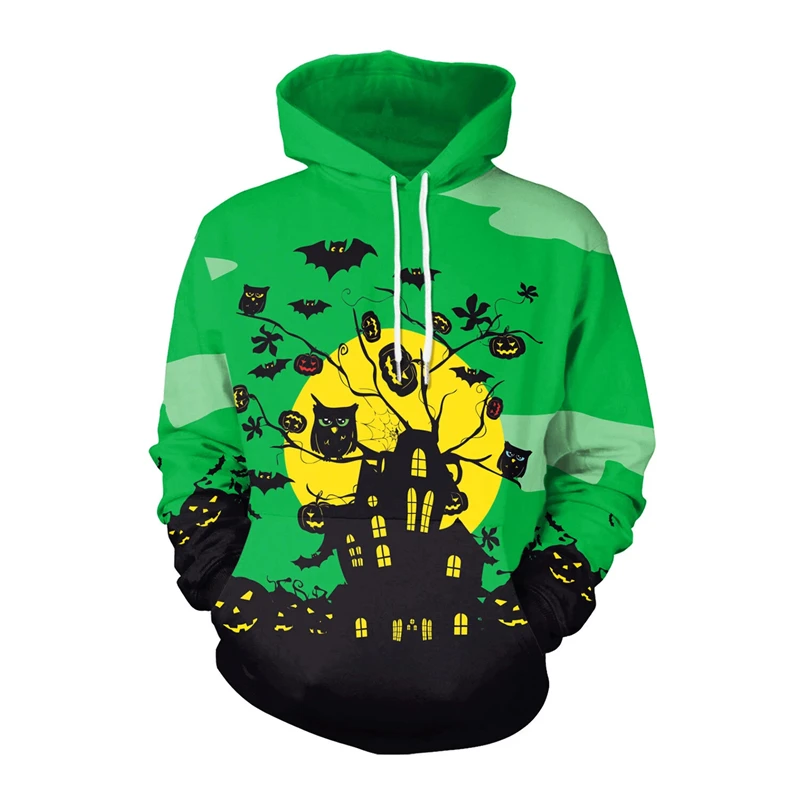 

Halloween Element Men's Hoodie 3D Pumpkin Printing Sweatshirt Street Oversized Long Sleeve Pullovers TopsWomen Y2k Tops Hoodies