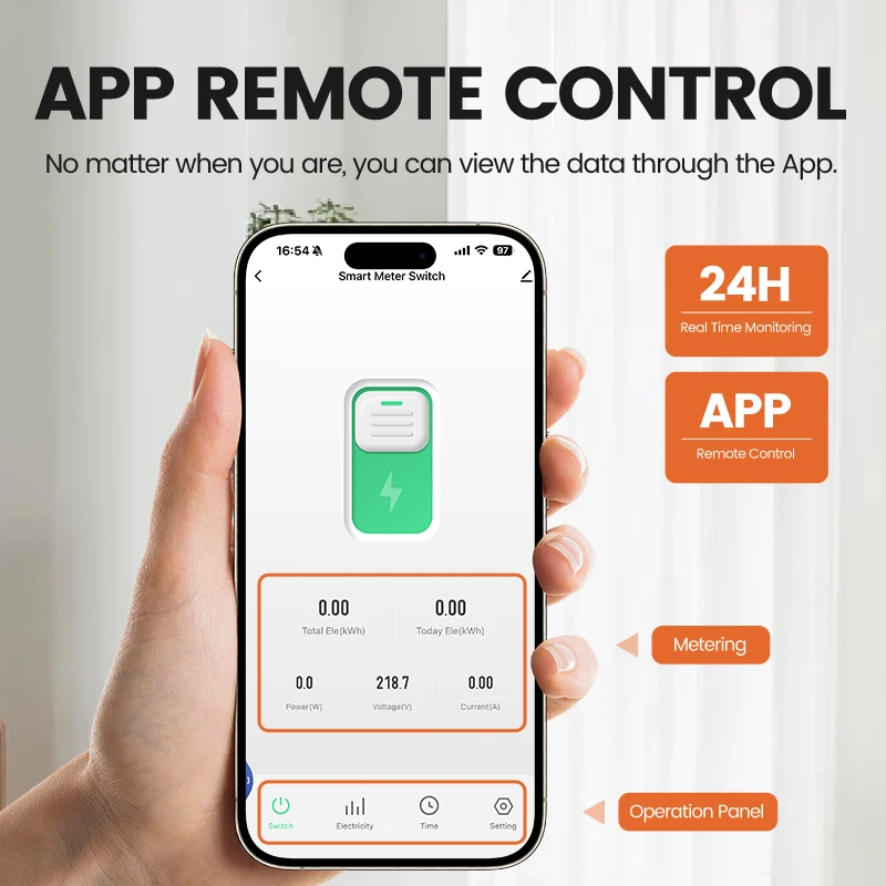 TUYA WIFI 1P 1-63A قطاع دارة ذكي قياس الطاقة عبر الحالي تحت حماية الجهد DIN السكك الحديدية مفتاح ذكي LARKKEY #5