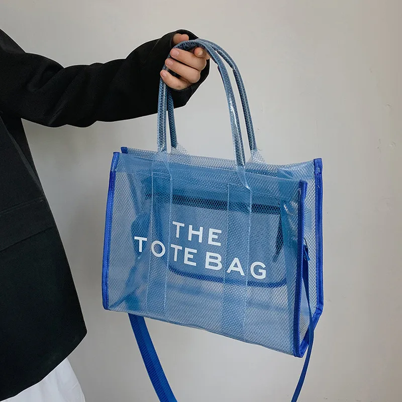 The Tote Bag For Women Designer Luxury Clear Beach Bags Totes Handbags 2023 New Summer Brand Crossbody Hand Shopping Pink Purse