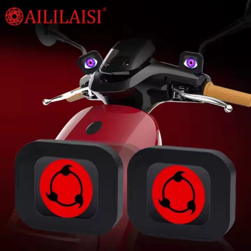 Electric Motorcycle Modified Eagle Eye Devil Eye Light Dynamic LED Sharingan Eye Blinking Light Decorative Lens Light Remote