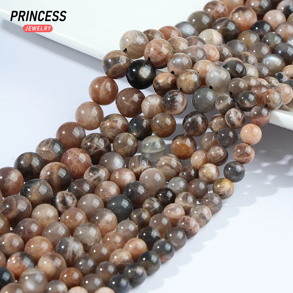 

A++ Natural Black Golden Sunstone 6 8 10mm Loose Beads for Jewelry Making Bracelet Wholesale Stone Beads DIY Accessories