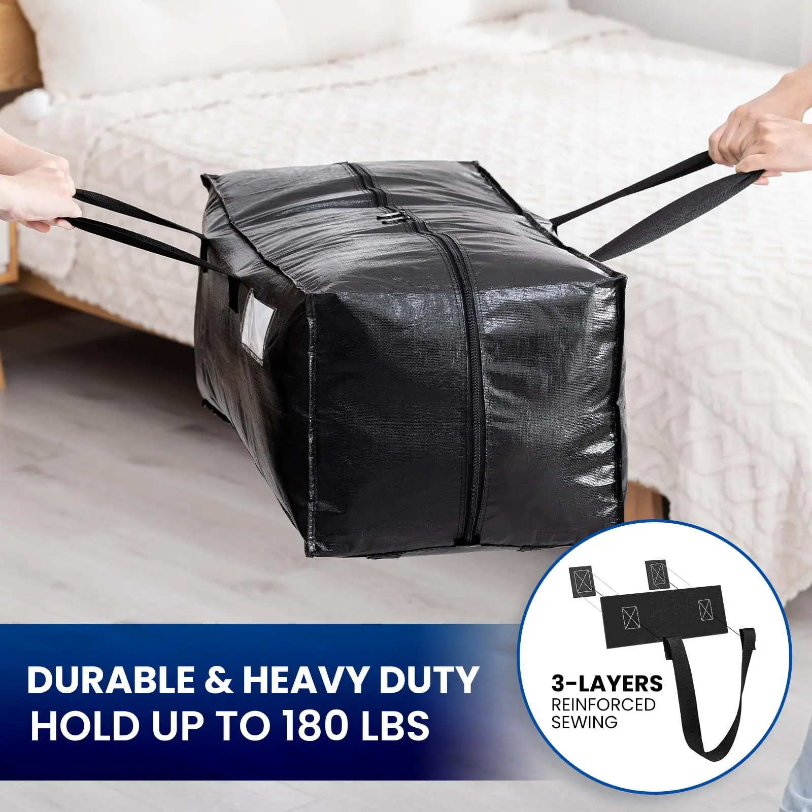 TAILI 88L Moving Bags with Zippers Handles Storage Bags Heavy Duty Storage Packing Bags Space Saving for Packing Moving Storing