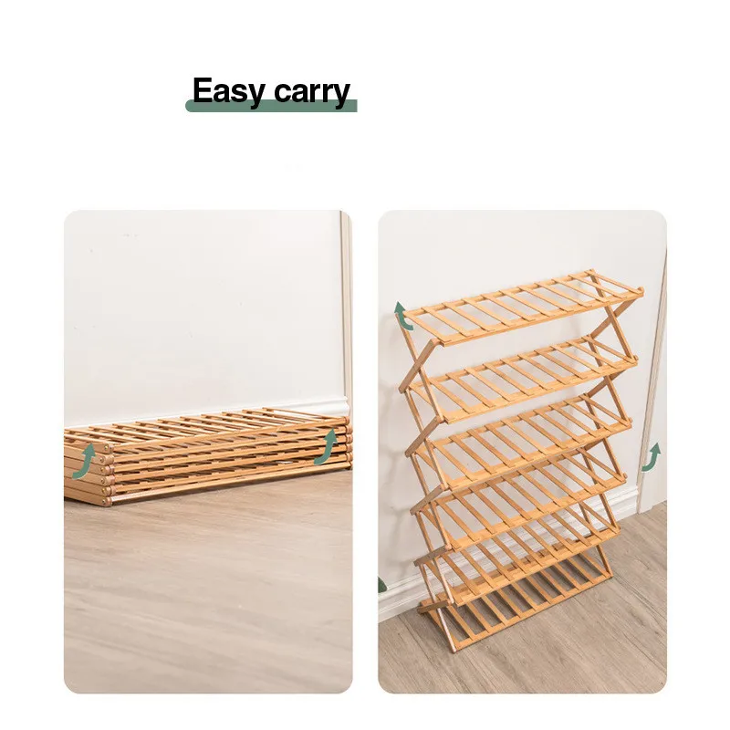 

3/4/5/6 layer length 50/70/100 cm free installation free foldable shelf multi tier bamboo shoe rack storage for household entryw