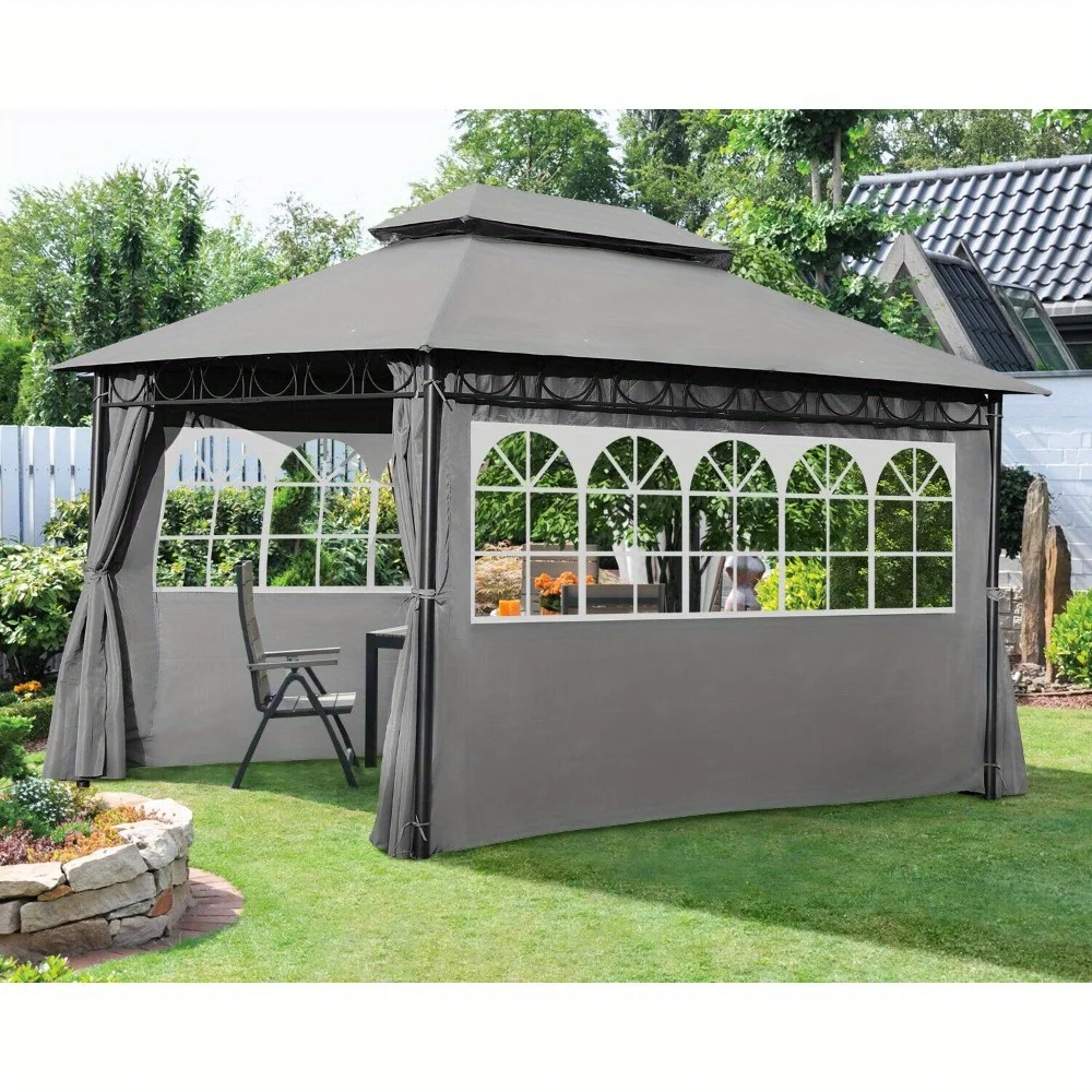 

10'x13' outdoor pavilion waterproof canopy 2 side wall canopy