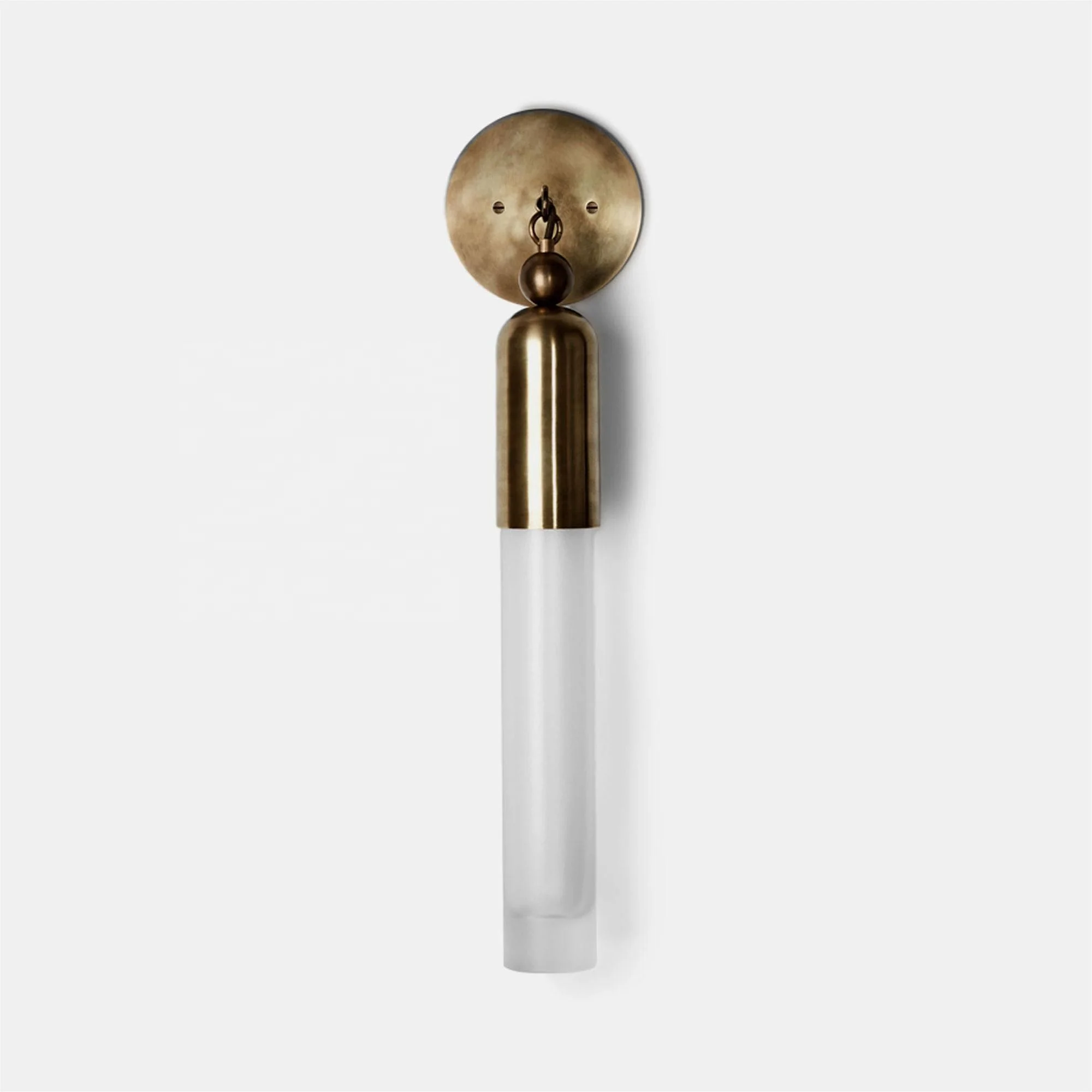 

Factory Price Wholesale America Design Wall Sconce Art Decor Decorated Copper Frosted Glass Tube Shade Tassel Vintage Wall Lamp