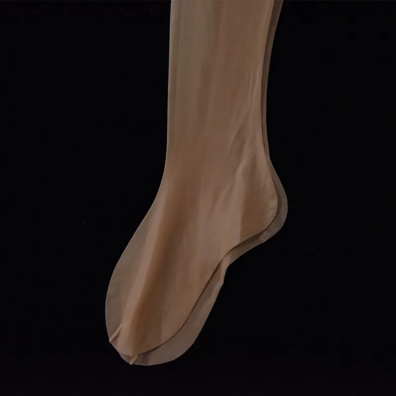 Lace Edge 0D Stockings Ultra-Thin Front-Line Crotch Women\'s Summer Invisible Seamless Pantyhose Gray Transparent Open Socks