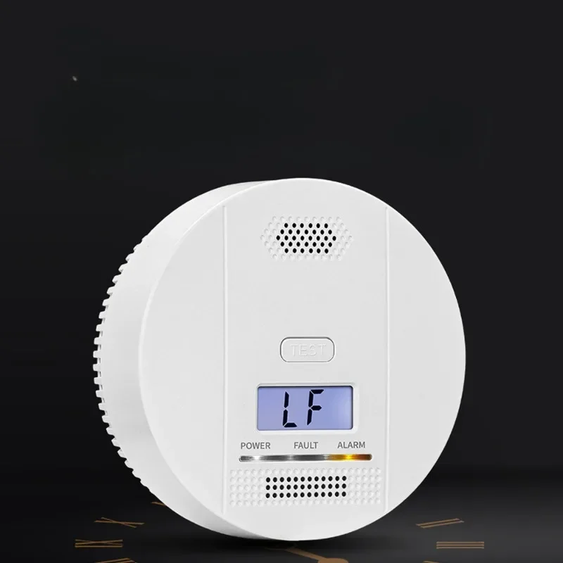 Detector de alarma de monóxido de carbono, Detector de humo y monóxido de carbono alimentado por batería, alarma, pantalla LCD, Detector de CO para el hogar