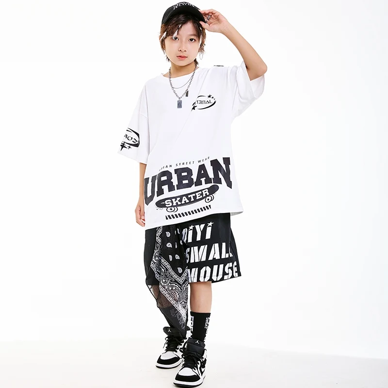 

Костюм для мальчиков, одежда для танцев в стиле хип-хоп, джазовых танцев, костюмы для выступлений для девочек, детская свободная одежда, сценическая одежда, тренировочная одежда DN20432