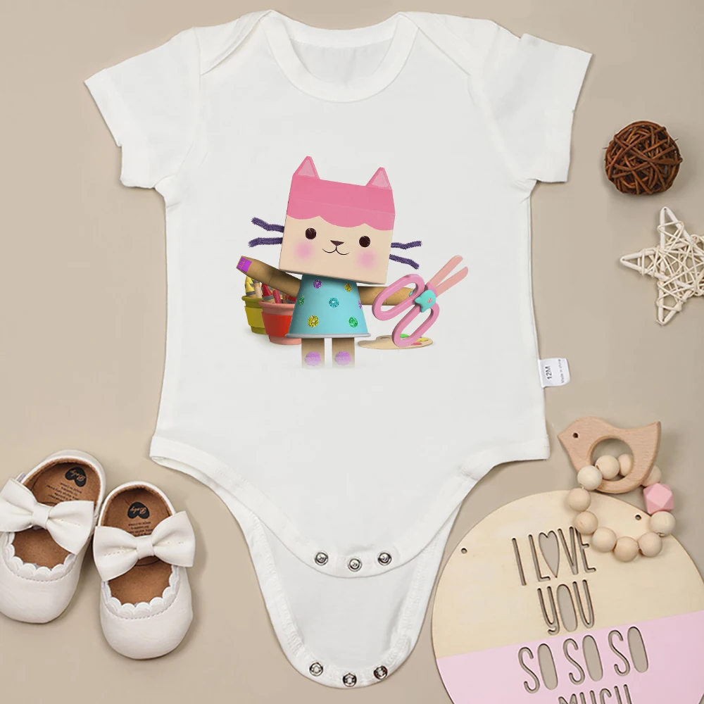 

Cartoon Animation Cat Print Cute Baby Girl Clothes American Style Trend Summer Casual Cotton Newborn Bodysuit Popular Onesies